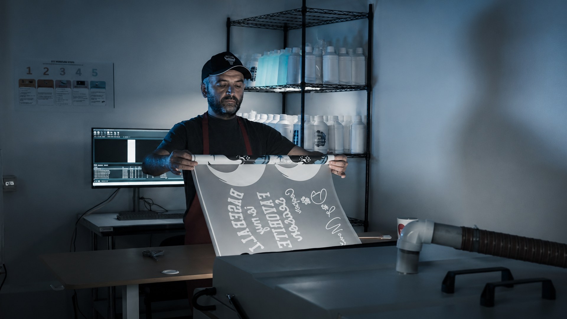 Apparel screen printing production